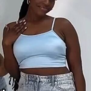 Klassy Network Shiny Blue Crop Tank - Size L